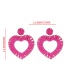 Fashion Rose Red Alloy Weaving Love Lafite Stud Earrings