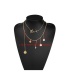 Fashion Gold Alloy Double Layer Chain Portrait Cross Necklace
