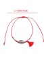 Fashion Red Alloy Rope Rice Beads Shell Tassel Bracelet