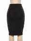 Fashion Black Single-breasted High-waist Skirt