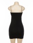 Fashion Black Strap One-shoulder Backless Solid Color Dress
