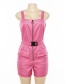 Fashion Pink Sling Strapless Backless Jumpsuit