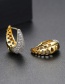 Fashion Gold Copper Inlaid Zirconium Hollow Geometric Earrings