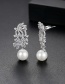 Fashion White Pearl Zircon Earrings