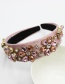 Fashion Pink Diamond Gemstone Flower Headband