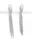 Fashion Silver Alloy Studded Tassel Earrings