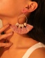 Fashion Pink Alloy Shell Tassel Earrings
