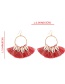 Fashion Red Alloy Shell Tassel Earrings