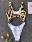 Fashion Yellow Leopard Openwork Strappy One-piece Swimsuit