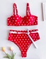 Fashion Red Hard Wrap High-waist Split Swimsuit