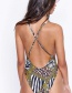 Fashion Green Tube Top Leopard Snake Skin One-piece Swimsuit