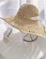 Fashion Khaki Lace Straps Hollowed Out Straw Hat
