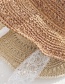 Fashion Beige Lace Straps Hollowed Out Straw Hat