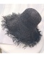 Fashion Black Large Irregular Straw Hat