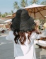 Fashion Black Large Irregular Straw Hat