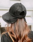 Fashion Black Cotton And Linen Folding Sun Hat
