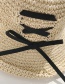 Fashion Khaki Big Woven Woven Bow Sun Hat