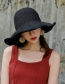 Fashion Black Woven Big Dome Washed Straw Hat