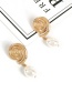 Fashion Gold Alloy Pearl Stud Earrings