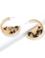 Fashion Deep Leopard Alloy Acetate Plate Semi-circular Earrings