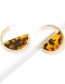 Fashion Light Leopard Alloy Acetate Plate Semi-circular Earrings