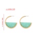 Fashion Mint Green Alloy Acetate Plate Semi-circular Earrings