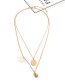 Fashion Gold Alloy Double Layer Portrait Shell Necklace