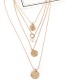 Fashion Gold Alloy Multi-layer Chain Pearl Necklace