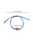 Fashion Light Blue Alloy Wax Rope Shell Bracelet