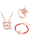Simple Rose Gold Pig Shape Decorated Jewelry Set