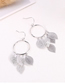 Simple Silver Color Leaf Shape Decoraed Earrings