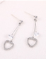 Simple Silver Color Heart Shape Decorated Earrings