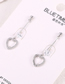 Simple Silver Color Heart Shape Decorated Earrings
