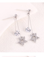 Simple Silver Color Star Shape Decorated Earrings