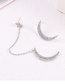 Simple Silver Color Moon Shape Decorated Earrings