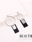 Simple Silver Color+black Round Shape Decorated Earrings