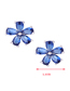 Simple Silver Color+blue Flower Shape Decorated Earrings