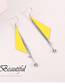 Simple Yellow Triangle Shape Decorated Earrings