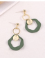 Simple Green Irregular Shape Decorated Earrings