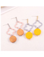 Simple Yellow Hollow Out Design Earrings