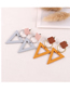 Simple Brown Triangle Shape Decorated Earrings