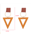 Simple Brown Triangle Shape Decorated Earrings
