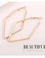 Simple Gold Color Rhombus Shape Decorated Earrings