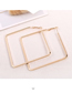 Simple Gold Color Square Shape Decorated Earrings