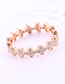 Fashion Rose Gold Plated Gold Four-leaf Clover Full Diamond Ring