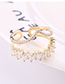 Fashion Gold Gold Plated Crown Cube Open Ring