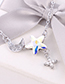 Fashion Blue Light Star Moon Crystal Necklace