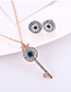 Fashion  Devil's Eye Key Crystal Necklace Earrings Set
