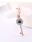 Fashion Rose Gold Devil's Eye Key Crystal Necklace
