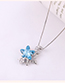 Fashion Sea Blue Star Moon Guard Crystal Necklace